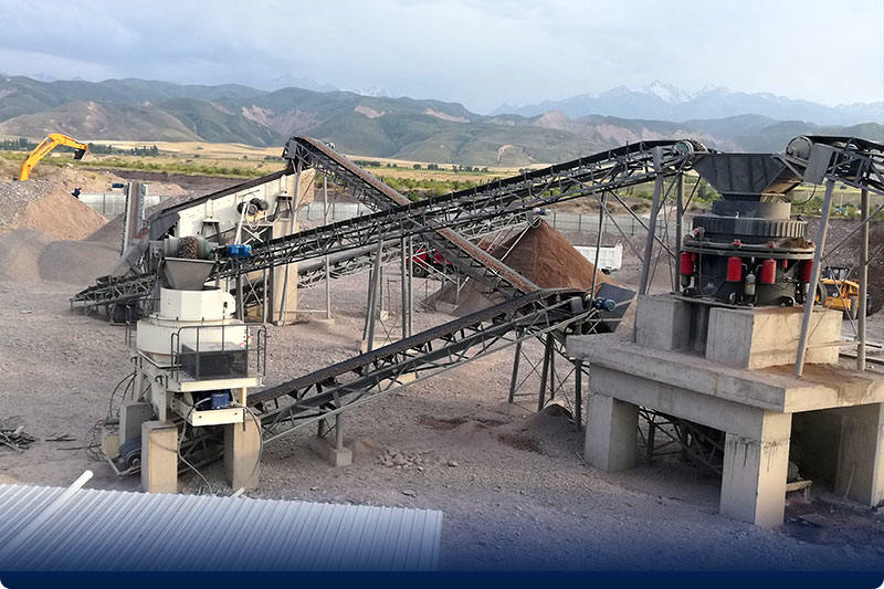 石頭破碎現(xiàn)場(chǎng)，處理高硬度物料