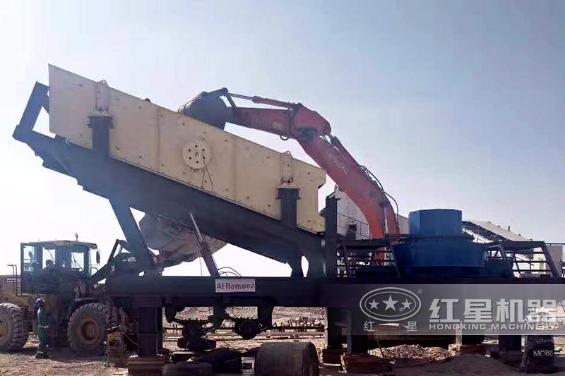 制砂、篩分一體化移動式鵝卵石篩選機(jī)