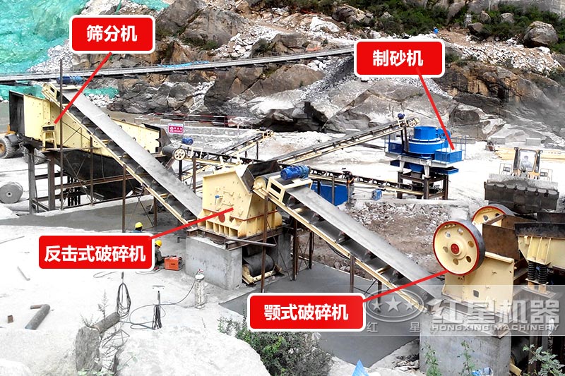 機(jī)制砂生產(chǎn)線現(xiàn)場配置