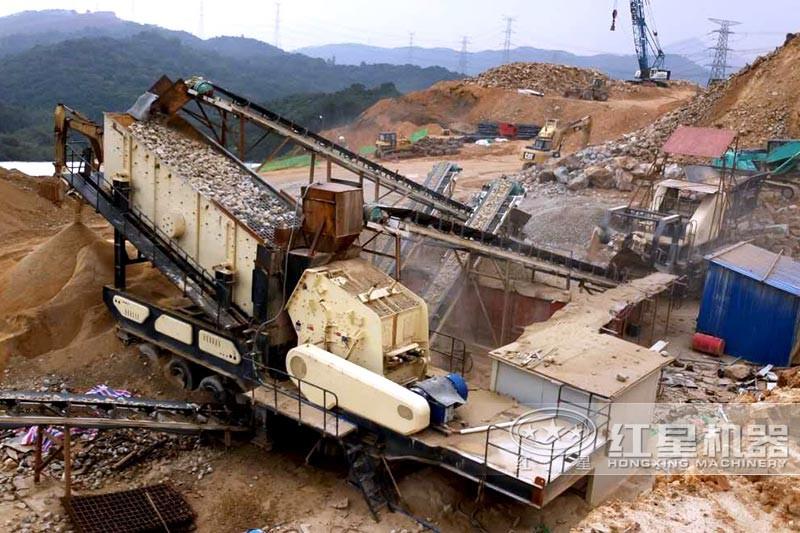 大型破碎、制砂加工現(xiàn)場(chǎng)